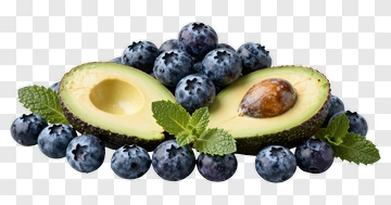 Avocado Blueberry Mint Arrangement PNG