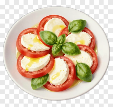 Caprese Salad With Tomato Mozzarella And Basil PNG