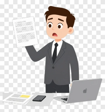 Man Holding Document In Office PNG