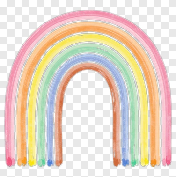 Rainbow With Watercolor Brush Strokes PNG
