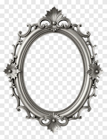 Ornate Silver Frame PNG