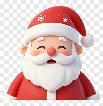 Cartoon Santa Claus With Snowflakes PNG