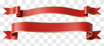 Red Ribbon With Gold Trim PNG