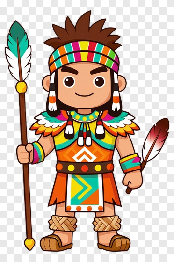 Cartoon Native American Warrior PNG