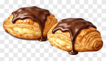 Chocolate Croissants With Cream Filling PNG