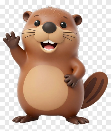Friendly Beaver Character PNG