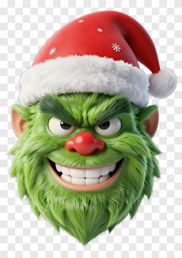 Grinch In Santa Hat PNG
