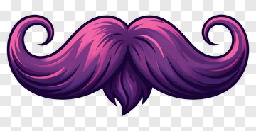 Purple And Pink Moustache PNG
