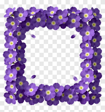Purple Flowers Forming Square Frame PNG
