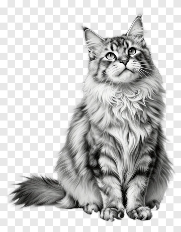 Portrait Of A Fluffy Cat PNG