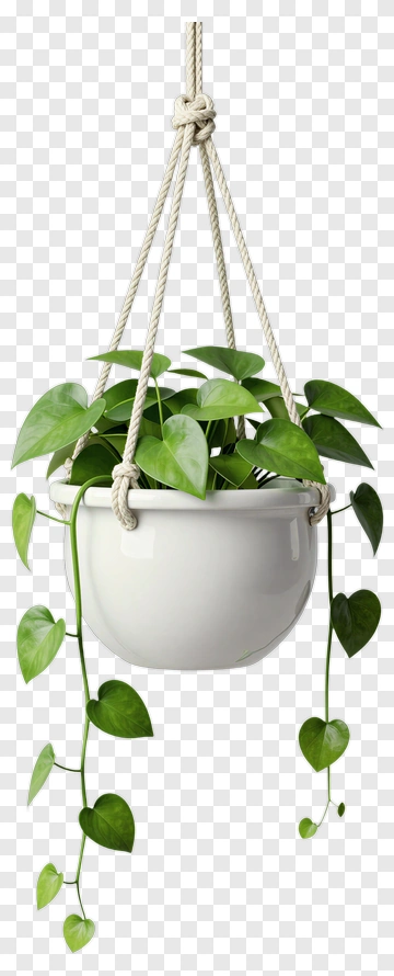 Hanging Plant With Heart-Shaped Leaves PNG