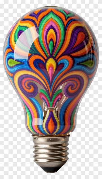 Colorful Light Bulb PNG