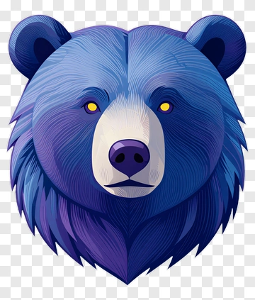Blue Bear Head PNG