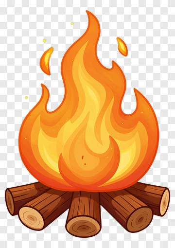Campfire With Logs PNG