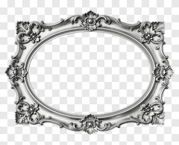 Silver Ornate Picture Frame PNG