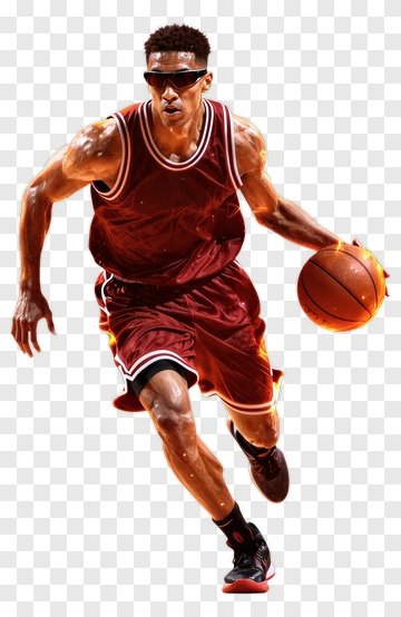 Basketball Player In Fire PNG