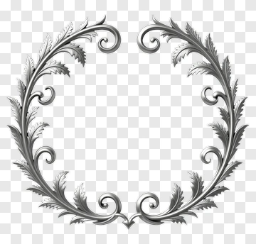 Silver Ornamental Wreath Frame PNG