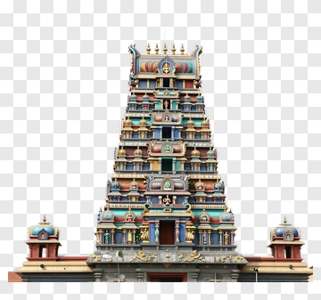 Colorful Temple Tower With Intricate Details PNG