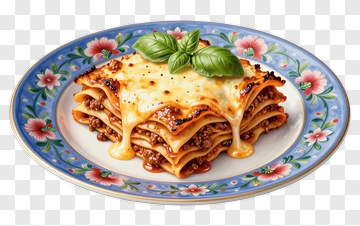 Delicious Lasagna With Fresh Basil PNG