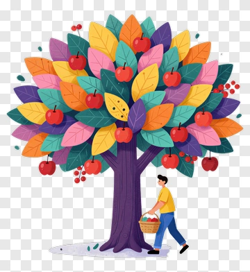Man Picking Apples From Tree PNG