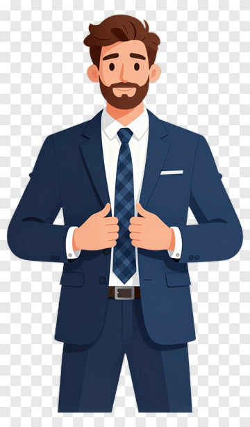 Cartoon Businessman In Suit PNG