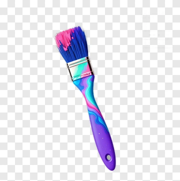 Vibrant Paintbrush With Multicolored Design PNG