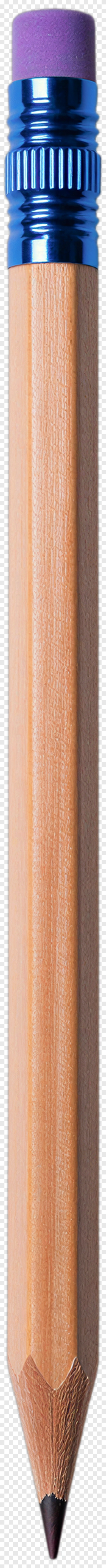Wooden Pencil With Blue Metal Band PNG