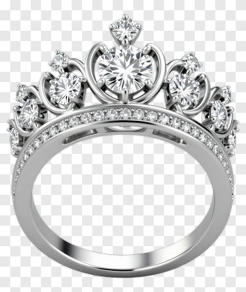 Diamond Crown Ring With Gemstone Accents PNG