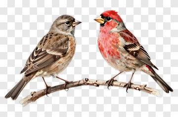 Two Birds On A Branch PNG