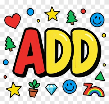Cartoon Add Word With Fun Icons PNG