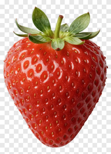 Fresh Strawberry With Green Leaf PNG