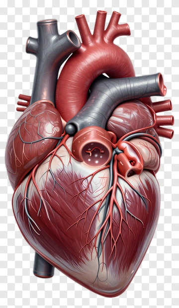Anatomical Human Heart With Blood Vessels PNG