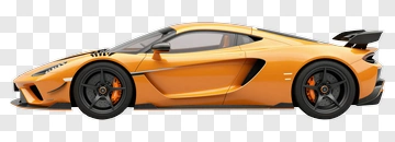 Orange Sports Car Side View PNG