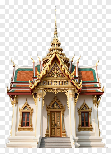 Thai Temple With Gold Roof PNG