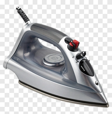 Silver Iron With Red Button PNG