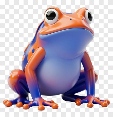 Orange And Blue Frog PNG