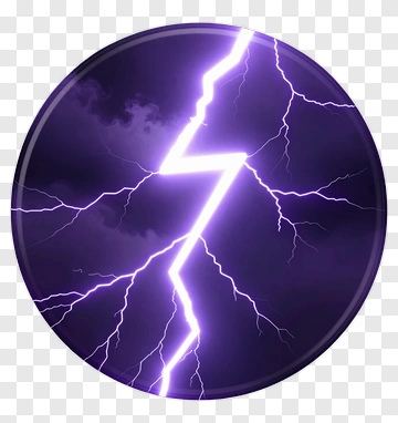Purple Lightning Button PNG