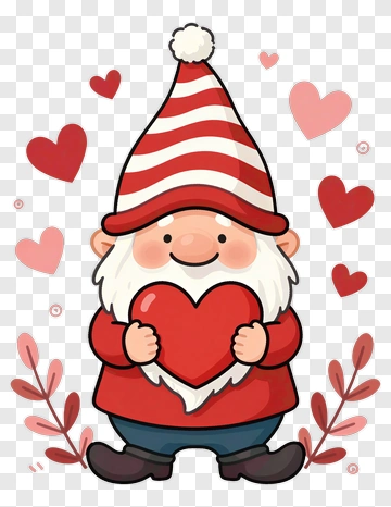 Gnome Holding A Heart PNG
