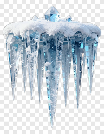 Ice Icicle With Snow PNG