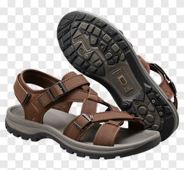 Brown Leather Sandals With Adjustable Straps PNG