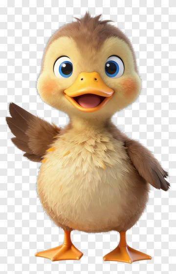 Cute 3D Cartoon Duckling PNG