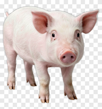 Pink Pig Standing PNG