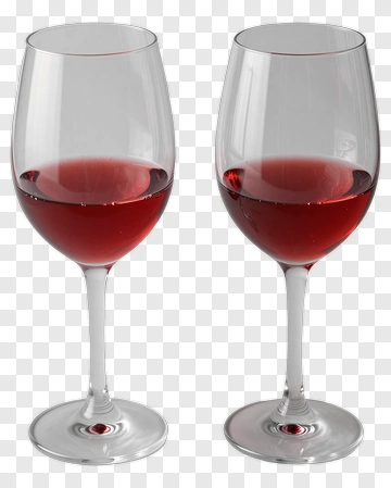 Two Wine Glasses With Red Wine PNG