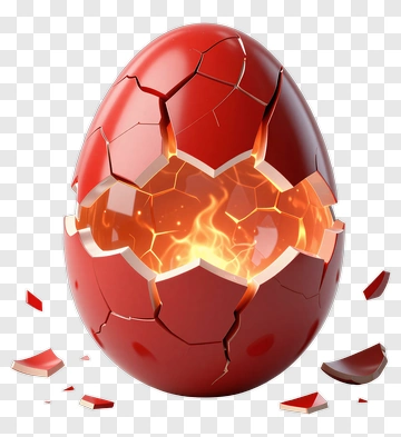 Cracked Egg With Fire Inside PNG