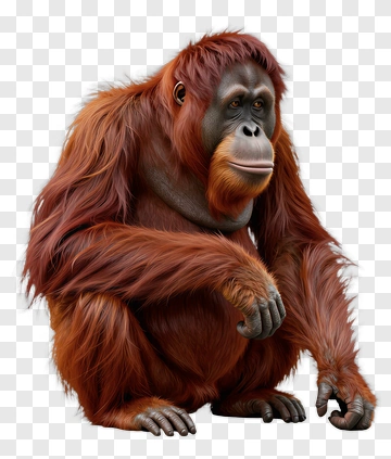 Orangutan With Red Fur PNG