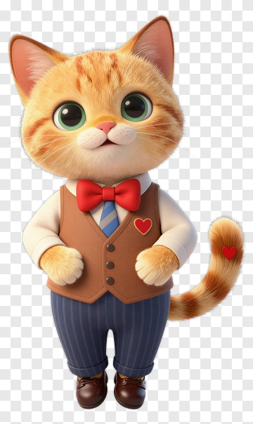 Cute Cat In Formal Attire PNG