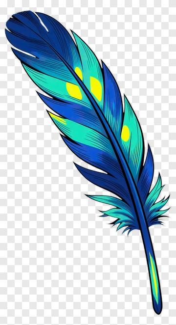 Blue And Green Feather PNG