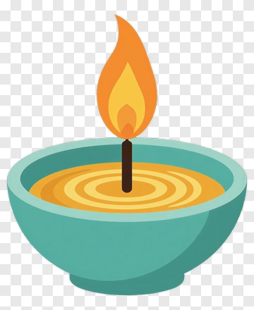 Lit Diya Candle PNG