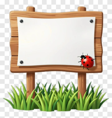 Wooden Sign With Ladybug PNG