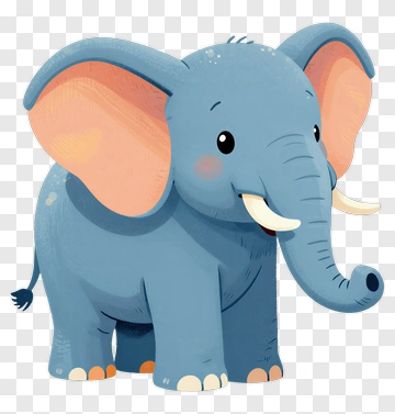 Cute Blue Elephant PNG